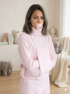 Adult Ultra-Warm Polar Fleece One-Piece Footed Pajamas with Secure Back Zipper and Knitted Ribs on the sleeves