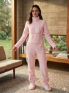 Adult Ultra-Warm Polar Fleece One-Piece Footed Pajamas with Secure Back Zipper and Knitted Ribs on the sleeves