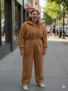Cozy Black And White Sherpa Fleece| Warm Borg One Piece | Winter Lounge Outfit | Zip Up Romper | Soft Plush Cold Weather Wear (Copy)