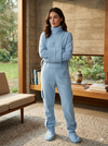 Adult Ultra-Warm Polar Fleece One-Piece Footed Pajamas with Secure Back Zipper and Knitted Ribs on the sleeves