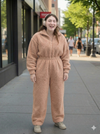 Cozy Black And White Sherpa Fleece| Warm Borg One Piece | Winter Lounge Outfit | Zip Up Romper | Soft Plush Cold Weather Wear (Copy)