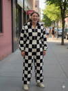 Cozy Black And White Sherpa Fleece| Warm Borg One Piece | Winter Lounge Outfit | Zip Up Romper | Soft Plush Cold Weather Wear (Copy)